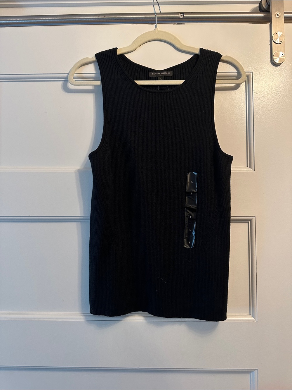 Banana Republic Black Ribbed Crewneck Tank